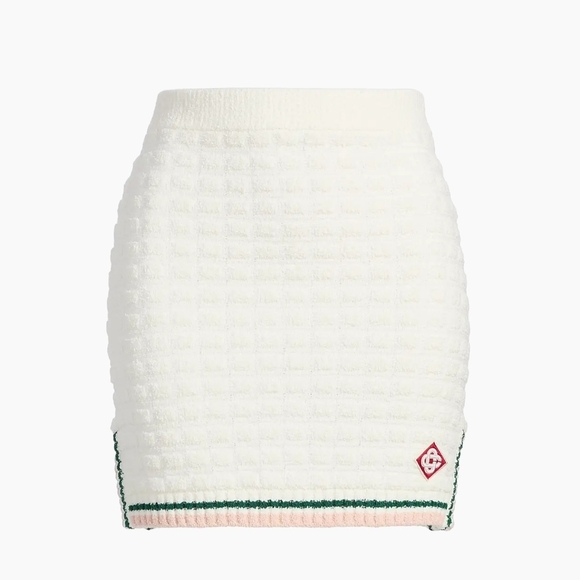 Chic White Textured Pencil Skirt
